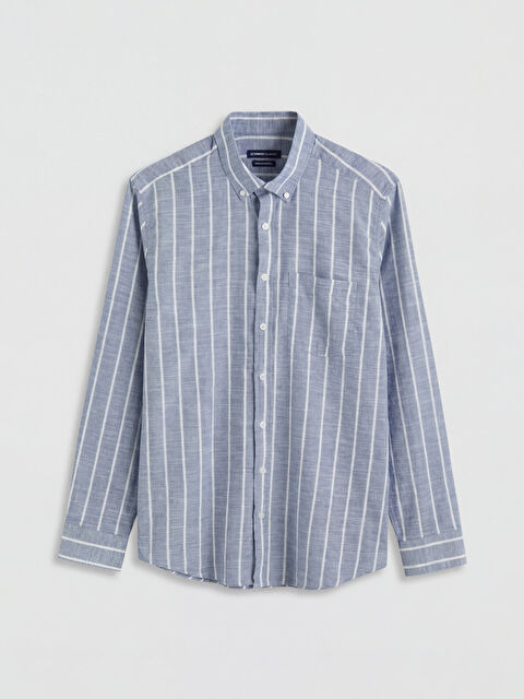 LCWAIKIKI Classic Regular Fit Çizgili Erkek Dokulu Gömlek - S6S232Z8-LEN