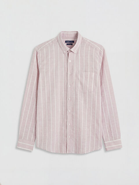 LCWAIKIKI Classic Regular Fit Çizgili Erkek Dokulu Gömlek - S6S232Z8-LHK