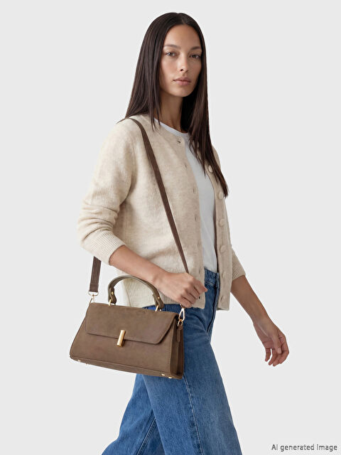 LCW ACCESSORIES Süet Görünümlü Kadın Omuz Çantası