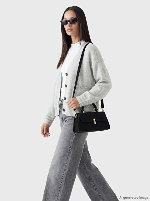 LCW ACCESSORIES Süet Görünümlü Kadın Omuz Çantası