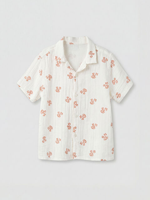 LCW baby Desenli Müslin Erkek Çocuk Gömlek