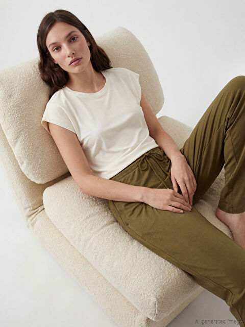 LCW DREAM Bisiklet Yaka Kadın Pijama Takım