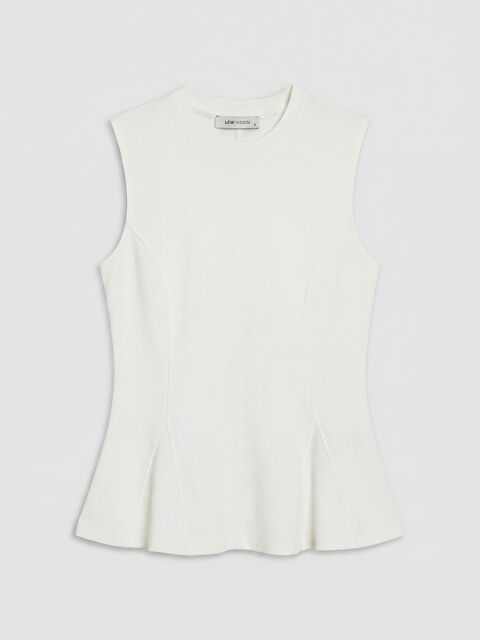 LCW Vision Bisiklet Yaka Fırfırlı Peplum Bluz