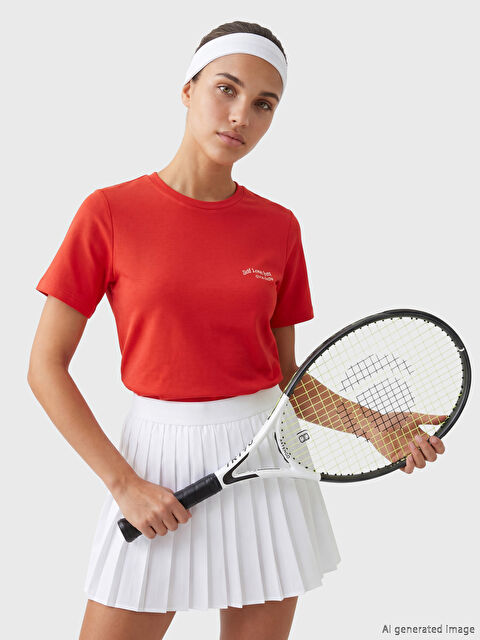 KOOR SPORT Nakışlı Soft Touch Kadın Spor Tişört