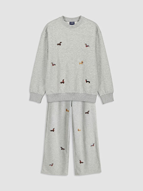 LCW Kids Nakışlı Kız Çocuk Eşofman Takım - S6S419Z4-CT3