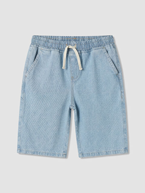LCW Kids Beli Lastikli Erkek Çocuk Jean Şort