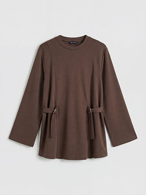 LCW ECO Bisiklet Yaka Beli Kemerli Kadın Sweatshirt Tunik - S6S477Z8-HDB