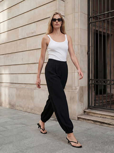 LCW Vision Beli Lastikli Havuç Kesim Kadın Pantolon