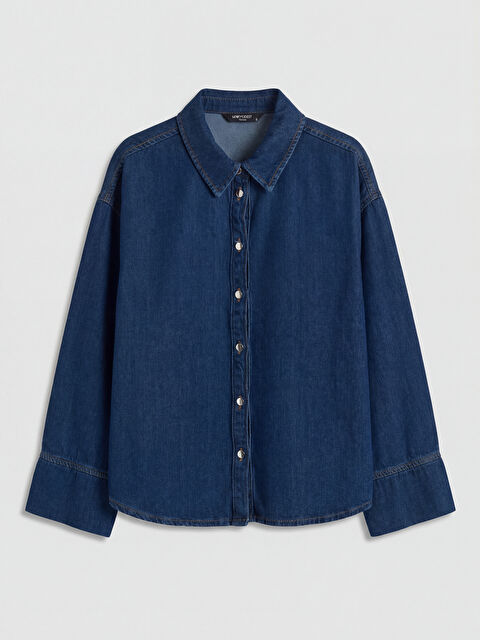 LCW Modest Gömlek Yaka Kadın Jean Tunik - S6S566Z8-507