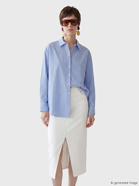 Soulife Çizgili Kadın Gömlek