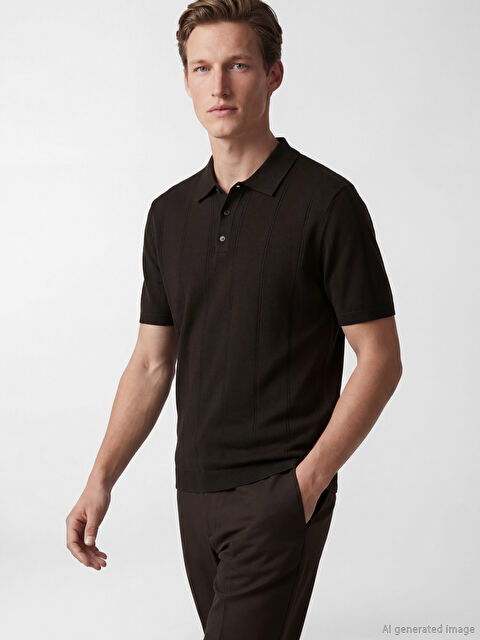 SOUTHBLUE Polo Yaka Çizgili Erkek Triko Tişört