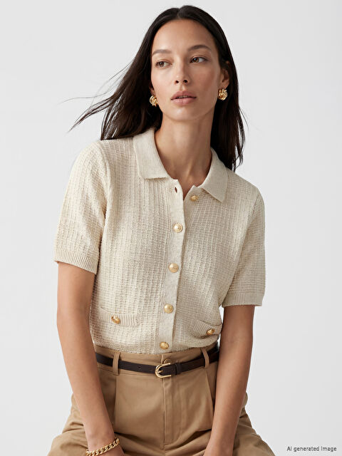 LCW EVERYDAY Polo Yaka Kadın Triko Hırka