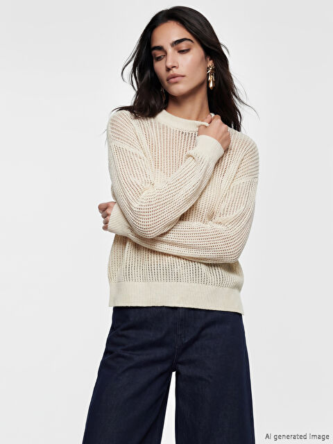 LCW Vision Bisiklet Yaka Ajurlu Kadın Triko Kazak