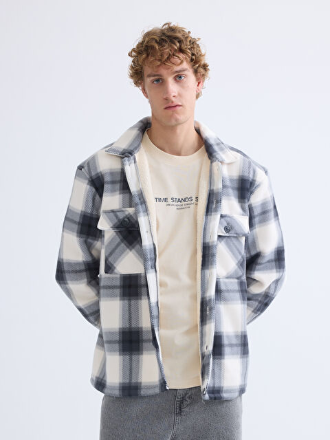 XSIDE Rahat Kalıp Uzun Kollu Ekose Erkek Gömlek Ceket - W60020Z8-LMK