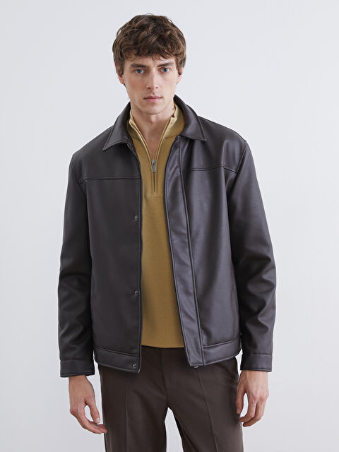 SOUTHBLUE түзу пішімді жағалы ерлер пальтосы - W60579Z8-YD6