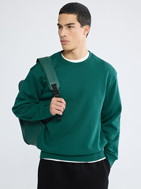 XSIDE Bisiklet Yaka Erkek Kalın Sweatshirt - W60851Z8-8WA