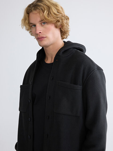 XSIDE Loose Fit Kapüşonlu Erkek Gömlek Ceket - W60933Z8-LKX