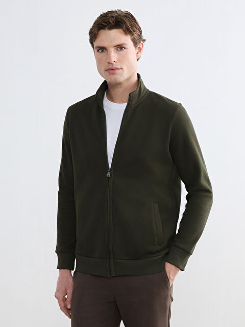 SOUTHBLUE Standart Fit Dik Yaka Erkek Fermuarlı Sweatshirt - W61282Z8-J2L