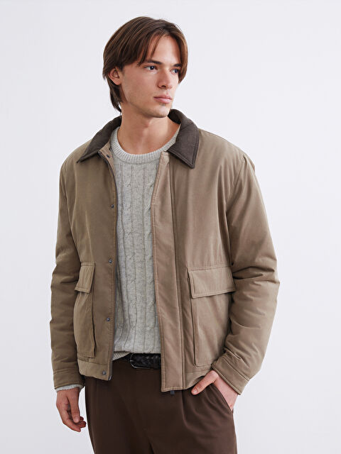 LCW Vision Standart Kalıp Kadife Yaka Erkek Mont - W61481Z8-DU7