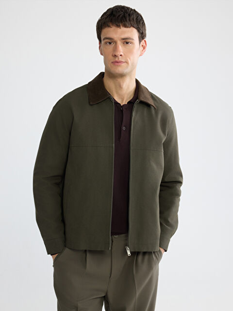 LCW Vision Rahat Kalıp Kadife Yaka Erkek Mont - W61840Z8-11G