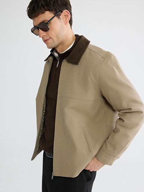 LCW Vision Rahat Kalıp Kadife Yaka Erkek Mont - W61840Z8-CR8