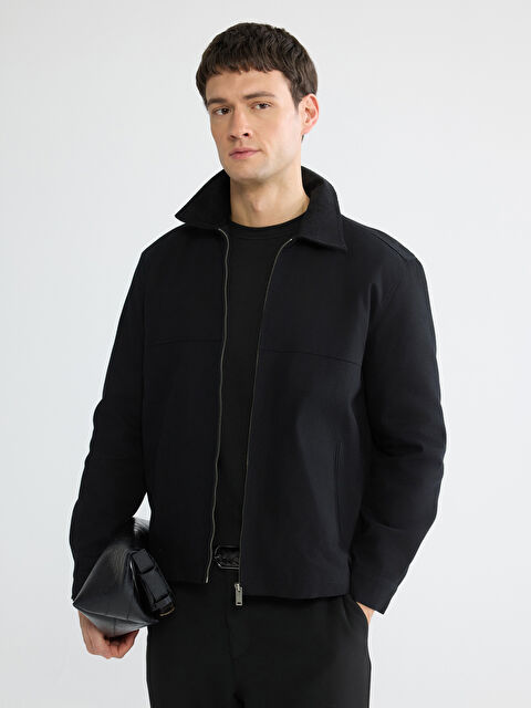 LCW Vision Rahat Kalıp Kadife Yaka Erkek Mont - W61840Z8-CVL