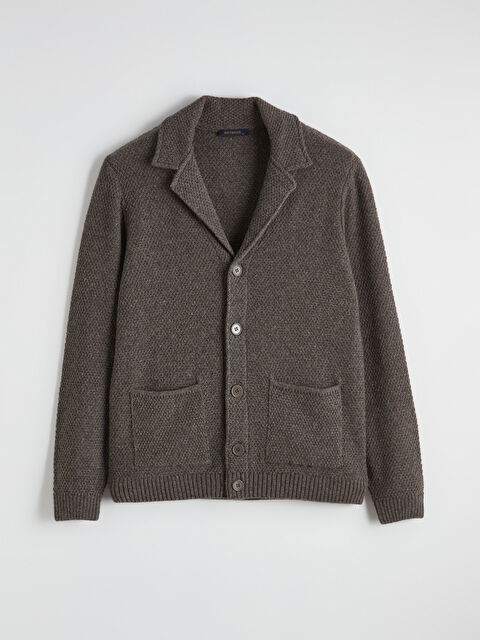 SOUTHBLUE Standart Kalıp Ceket Yaka Erkek Triko Hırka - W62156Z8-CR8