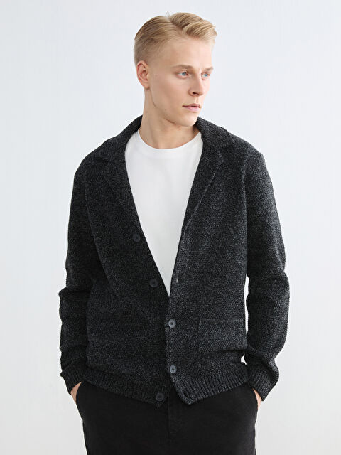 SOUTHBLUE Standart Kalıp Yün Karışımlı Erkek Triko Hırka