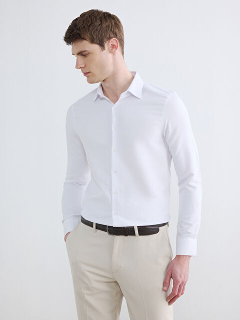 LCW BUSINESS Slim Fit Armürlü Erkek Gömlek