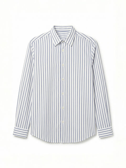 LCWAIKIKI Classic Slim Fit Çizgili Erkek Gömlek - W62528Z8-LGS