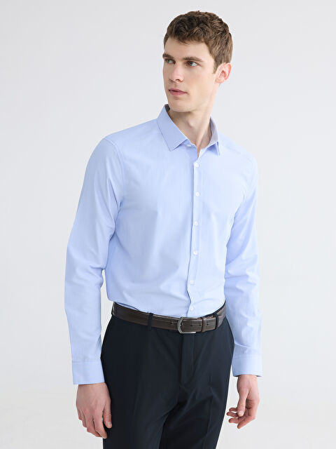 LCW BUSINESS Slim Fit Çizgili Poplin Erkek Gömlek