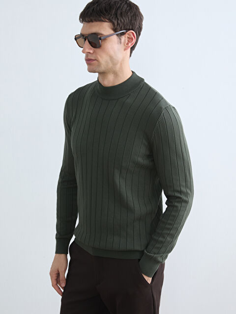 SOUTHBLUE Yarım Balıkçı Yaka Çizgili Erkek Triko Kazak - W62580Z8-CZE