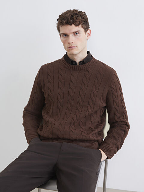 SOUTHBLUE Bisiklet Yaka Desenli Erkek Triko Kazak - W63369Z8-JX1