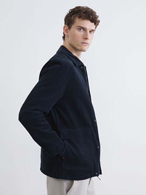 SOUTHBLUE Standart Kalıp Gömlek Yaka Kadife Erkek Mont