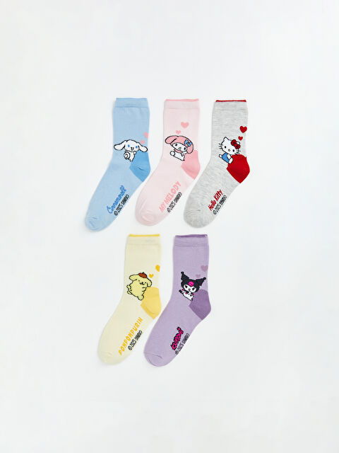 LCW Kids Hello Kitty Desenli Kız Çocuk Soket Çorap 5'li - W64059Z4-J0G