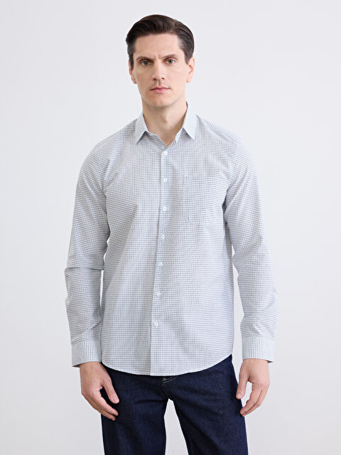 LCWAIKIKI Classic Regular Fit Kareli Erkek Gömlek - W64370Z8-LLC