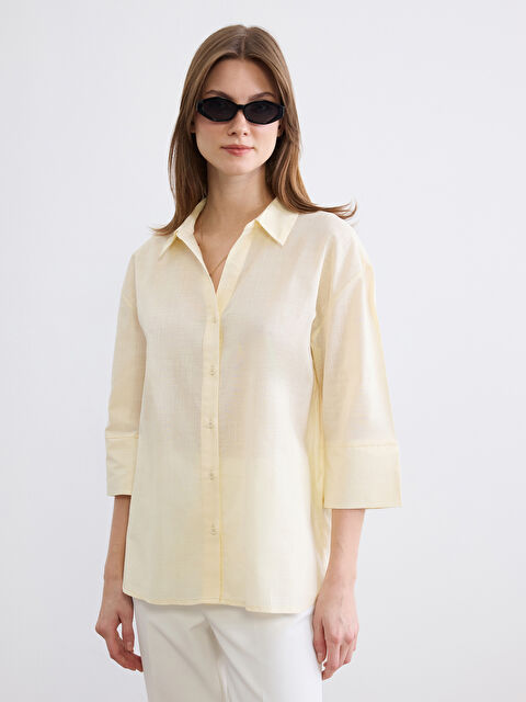 LCW Comfort قميص بيج امرأة - W64734Z8-FPP