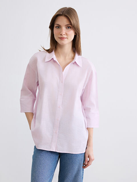 LCW Comfort قميص وردي امرأة - W64734Z8-JH3