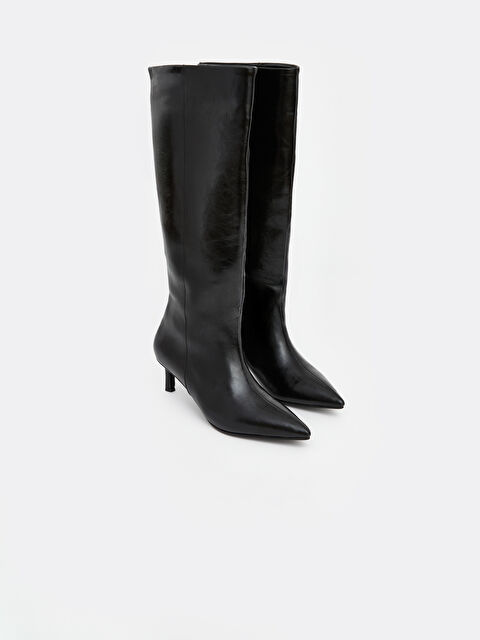 LCW STEPS Sivri Burunlu Kadın Topuklu Kadın Çizme - W65035Z8-HUC