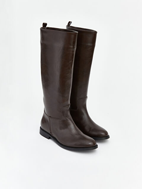 LCW STEPS Deri Görünümlü Kadın Çizme - W65037Z8-T99