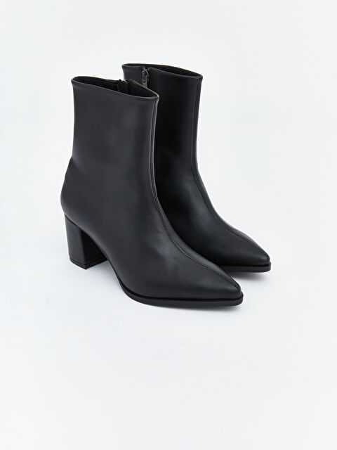 LCW STEPS Fermuarlı Kalın Topuklu Sivri Burunlu Kadın Bot - W65124Z8-HUC