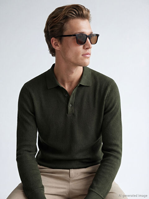 SOUTHBLUE Polo Yaka Erkek Sweatshirt - W66493Z8-J2L