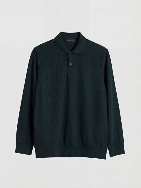 SOUTHBLUE Polo Yaka Çizgili Erkek Sweatshirt - W66834Z8-4KR