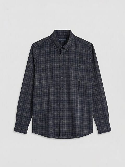 LCWAIKIKI Classic Regular Fit Yün Karışımlı Erkek Ekose Gömlek - W67015Z8-LKX
