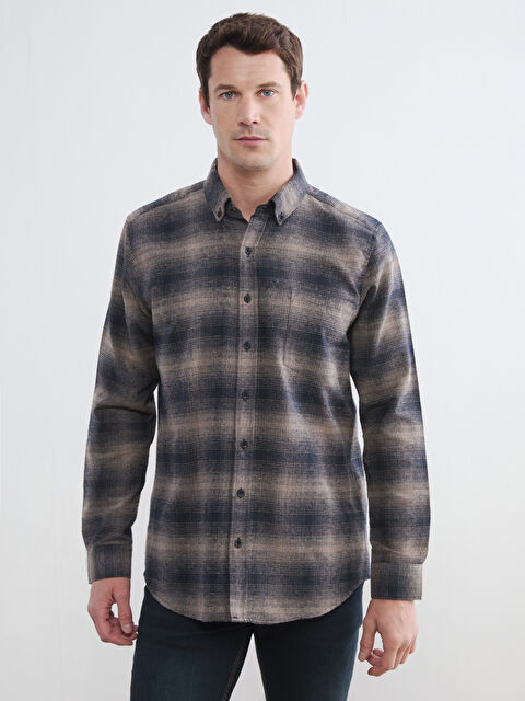 LCWAIKIKI Classic Regular Fit Yün Karışımlı Erkek Gömlek - W67017Z8-LKQ