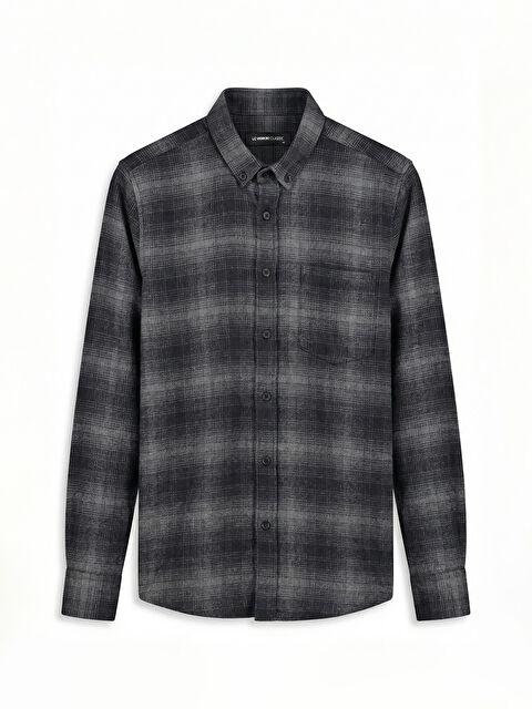 LCWAIKIKI Classic Regular Fit Kareli Uzun Kollu Erkek Gömlek - W67017Z8-LLC