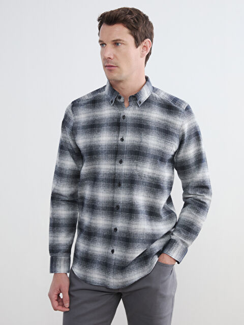 LCWAIKIKI Classic Regular Fit Yün Karışımlı Erkek Gömlek - W67017Z8-LKX