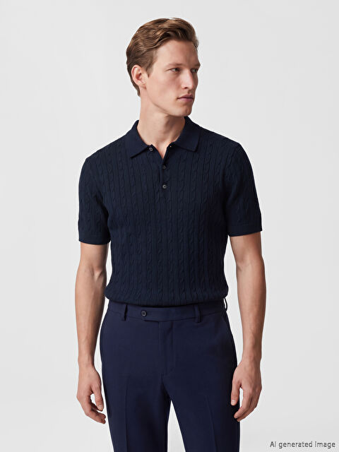 SOUTHBLUE Polo Yaka Desenli Erkek Triko Tişört