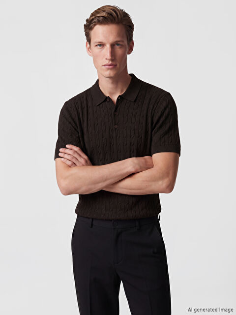 SOUTHBLUE Polo Yaka Desenli Erkek Triko Tişört