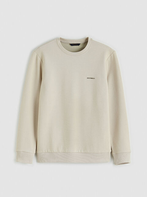 SOUTHBLUE Bisiklet Yaka Nakışlı Erkek Sweatshirt - W67416Z8-RTC